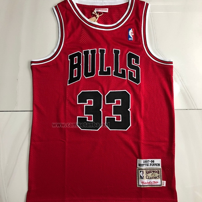 Camiseta Chicago Bulls Scottie Pippen #33 Mitchell & Ness 1997-98 Rojo